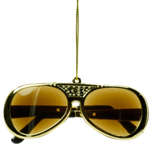 Kurt Adler Adler YAMEP2903 Elvis Presley Sunglasses Ornament, 3.5", Gold
