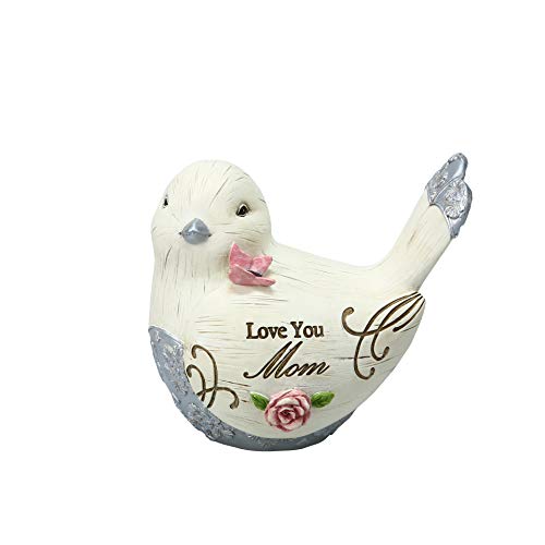 Pavilion Gift Company Love You Mom - 3.5 Inch Resin Bird Figurine, Cream