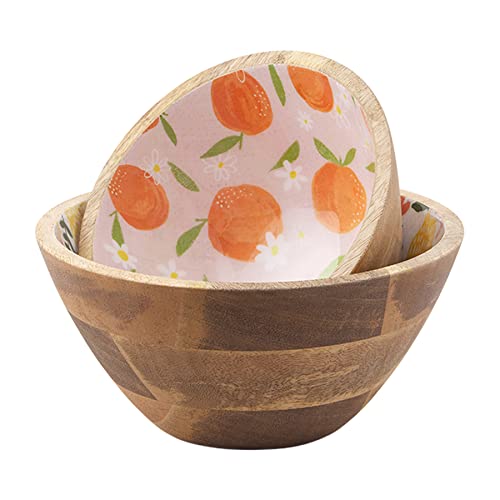 Mud Pie Fruit Side Bowl Set, Large, 8 1/2-inch Diameter