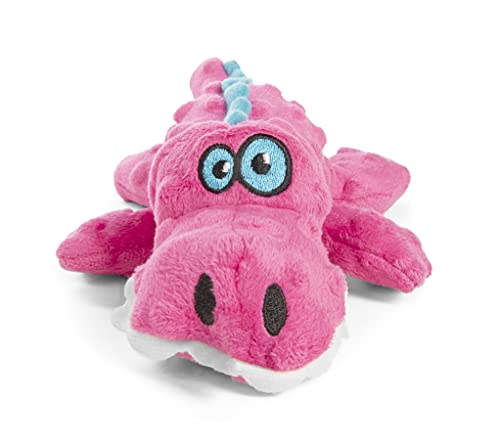 Worldwise goDog Gators With Chew Guard Technology Tough Plush Dog Toy, Pink, Small