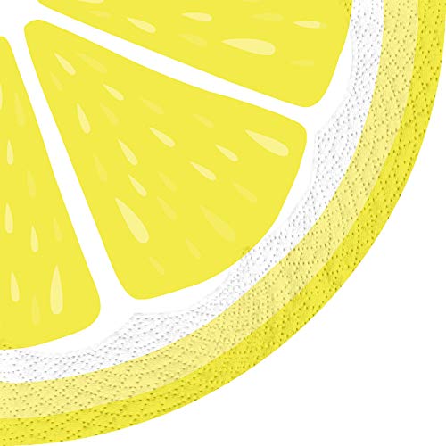 Abbott Collection  88-R-000100 Round Lemon Napkins. 12 Pack, 6.5 inches D, Yellow