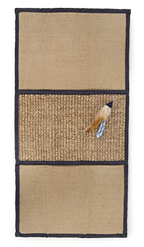 Worldwise Petlinks 49903 Scratch & Play Multi-Surface Scratch Mat with Organic Catnip and Cat Toy, Denim