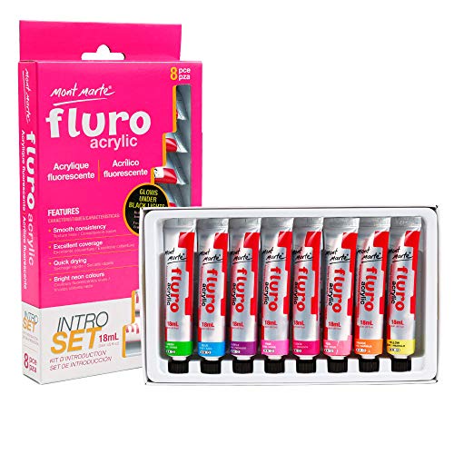 Mont Marte Fluro Acrylic Paint Intro Set 8 Piece