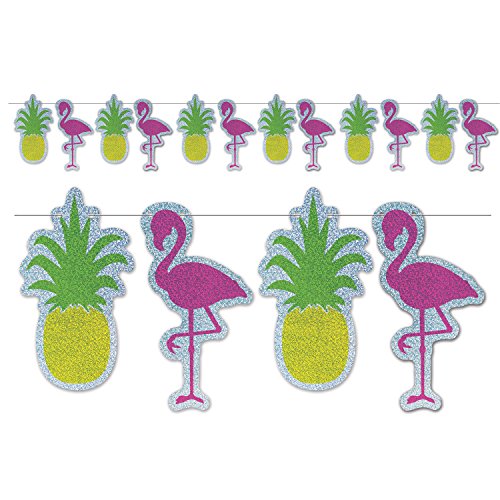 Beistle Pineapple And Flamingo String Banner- 1 pc.