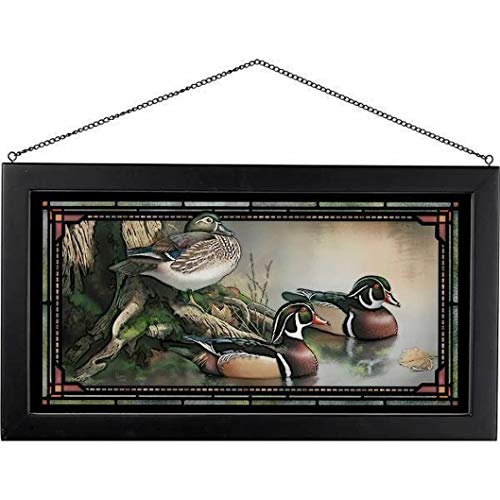 Wild Wings(MN) Wild Wings 5386500028 Stained Glass Art, 23-inch Width (Backwater Wood Ducks)
