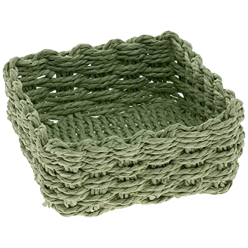 Boston International Woven Basket Napkin Holder Caddy, Cocktail Size, Light Green