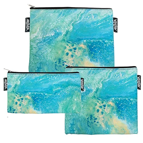 ARTOVIDA Artists Collective Reusable Lunch Baggies | Snack and Sandwich Bags with Zipper - Design by Dana Walker (USA) "Ananda" - Baggie