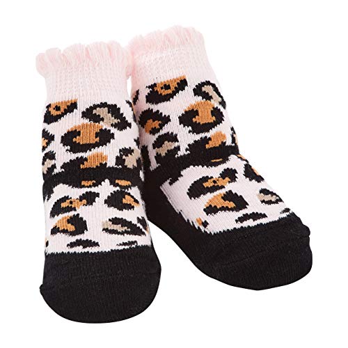 Mud Pie Leopard Baby Socks, Black, 0-12 months