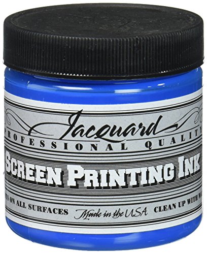 Jacquard Professional Screen Print Ink, Water-Soluable, 4oz Jar, Opaque Blue (128)