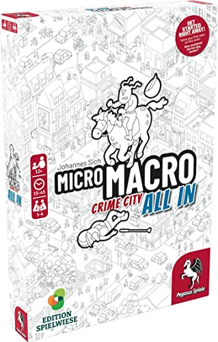 MicroMacro: Crime City 3: All in ‚Äö√Ñ√¨ Board Game by Pegasus Spiele - 1-4 Players ‚Äö√Ñ√¨ Board Games for Family ‚Äö√Ñ√¨ 15-45 Minutes of Gameplay ‚Äö√Ñ√¨ Games for Game Night ‚Äö√Ñ√¨ Teens and Adults Ages 14+ - English Version