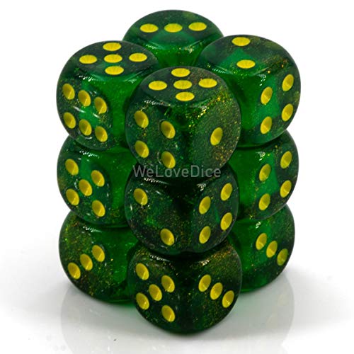 Chessex Borealis: 12D6 Maple Green/Yellow