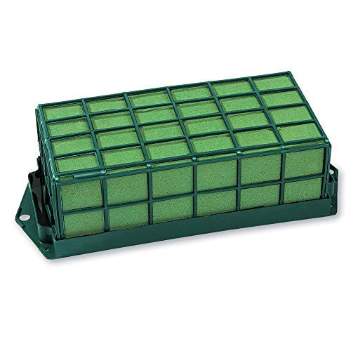 FloraCraft Floral Cage Arranger with Floral Wet Foam 3.25 Inch x 4.75 Inch x 9.5 Inch Green