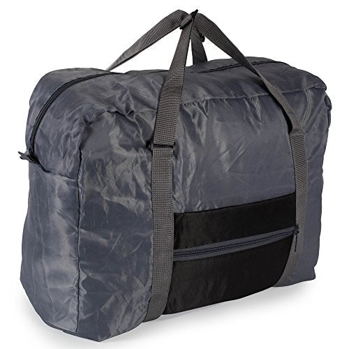 Bucky Foldable Lightweight Travel Weekender Duffle Bag for Carry On Luggage, Vacation, Sports, Yoga, Gym, and Storage - Black