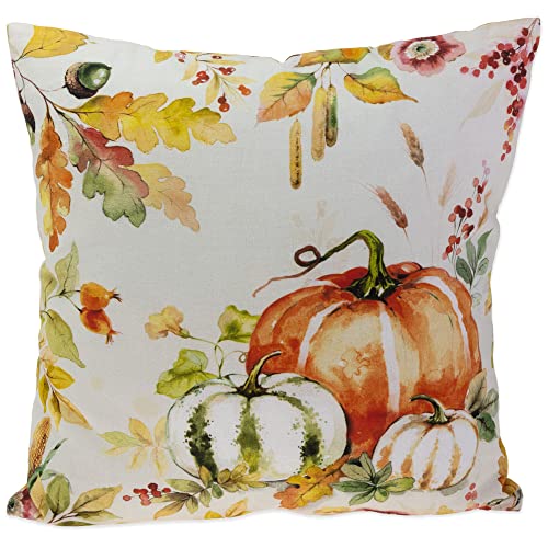 Boston International Throw Fall Autumn Accent Pillow, 18" Square, Pumpkin Love