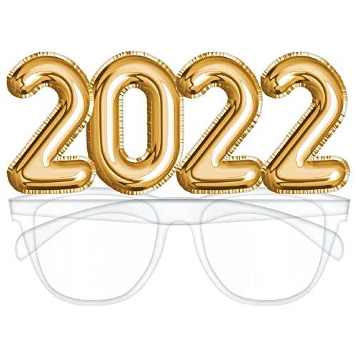 Amscan 2022 Number Balloon Eye Glass- 5 4/5" x 4 2/5" | Gold- 1 Pc