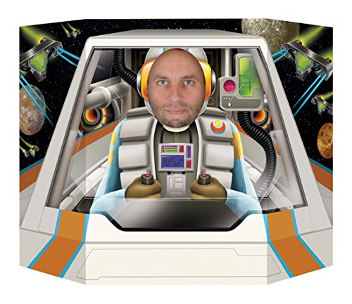Beistle Spaceship Pilot Reversible Photo Door Banner, 37" x 25", Multicolored