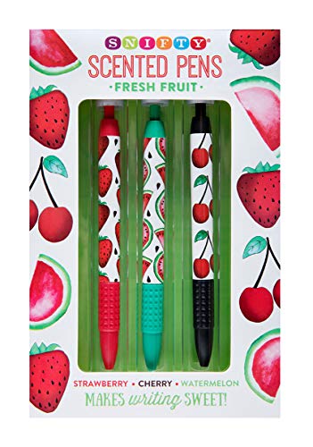 Snifty Fresh Fruit Scented Pen Set (3pk) - Strawberry, Cherry, Watermelon