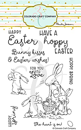 Colorado Craft Company Colorado Clear Stamp HPY, Happy Easter-by Anita Jeram