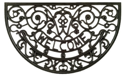 Imports Decor Half-round Rubber Doormat, Rosemary Welcome, 18-Inch by 30-Inch