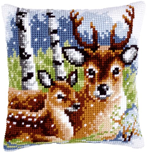 Vervaco Printed Cross Stitch Cushion: Deer Family