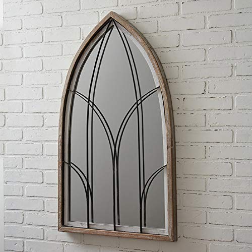 CTW Home Collection 770449 Arched Mirror with Wood Frame, 39.25-inch Height