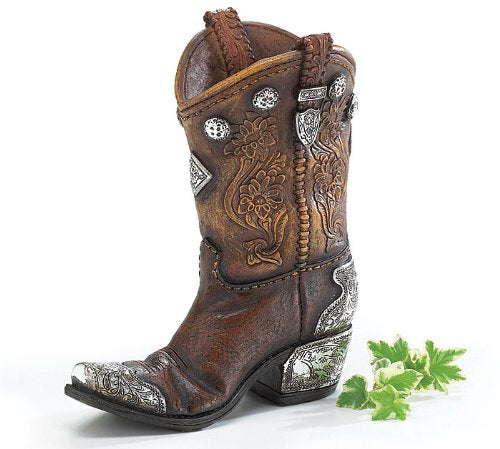 burton + BURTON Boots and Spurs Western Cowboy Boot Vase for Western Home Decor (1)