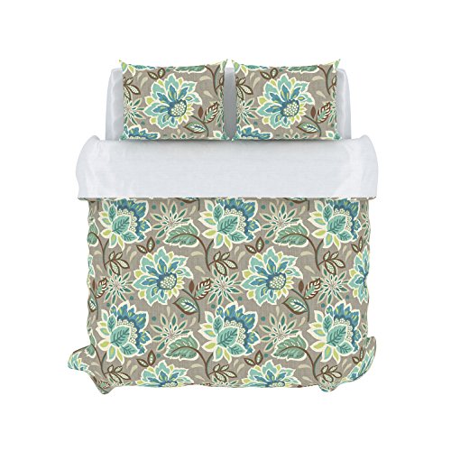 Belle Maison COLORFLY Callaway 210 Tread Count Duvet Cover Set, Full/Queen, Fog