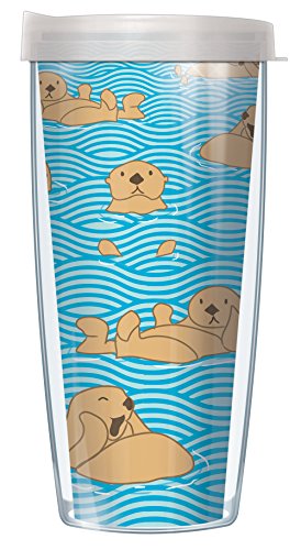 Freeheart Otter 16oz Mug Tumbler Cup with Clear Lid