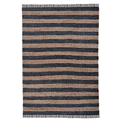 Park Hill Collection EHF06168 Leather and Hemp Woven Rug, 8-Foot Width