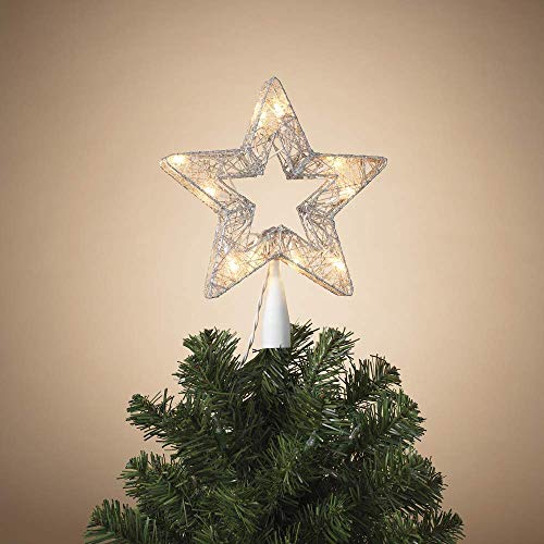 Gerson 2618870 Electric Lighted Double-Sided Star Tree Topper with 10 Lights 8.8" D