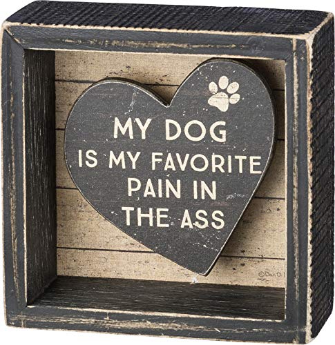 Primitives by Kathy Rustic Reverse Box Sign, 4 x 4-Inches, My My Dog is My Favorite
