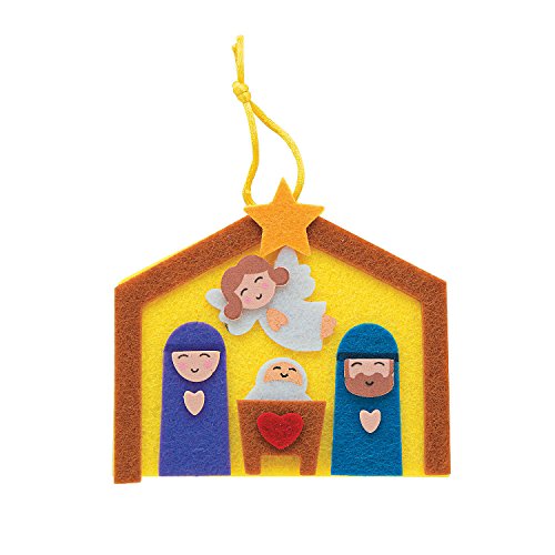 Fun Express Felt Nativity Ornament Craft Kit - Makes 12 - Crafts for Kids