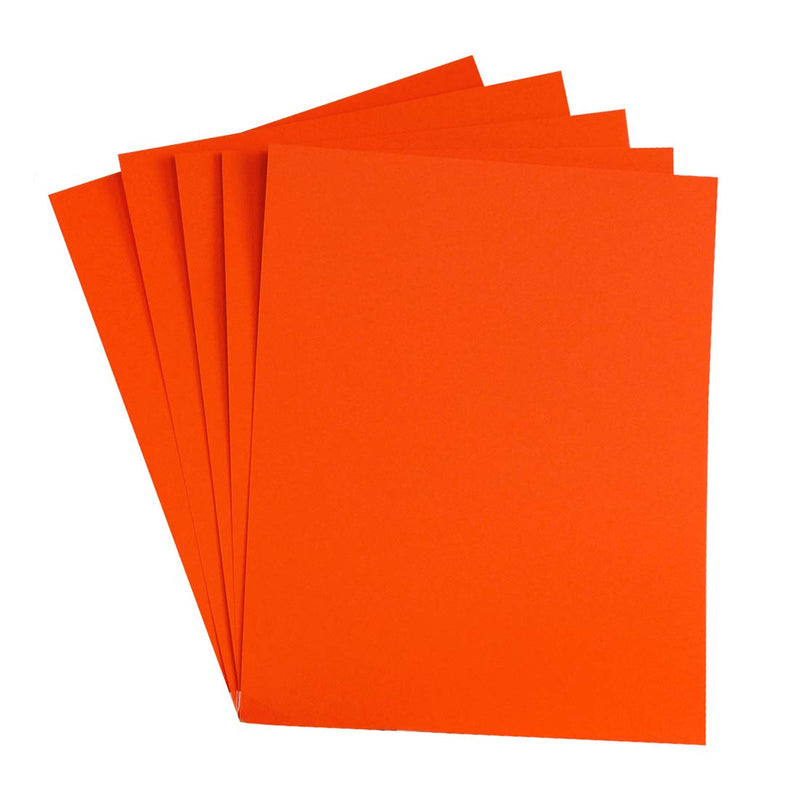 Hygloss Products Colored Cardstock - Great for Arts, Crafts and More - Bright Colors - 8.5 x 11 Inch Size -  65 lb. / 176 gsm Thickness - Orange - 48 Sheets