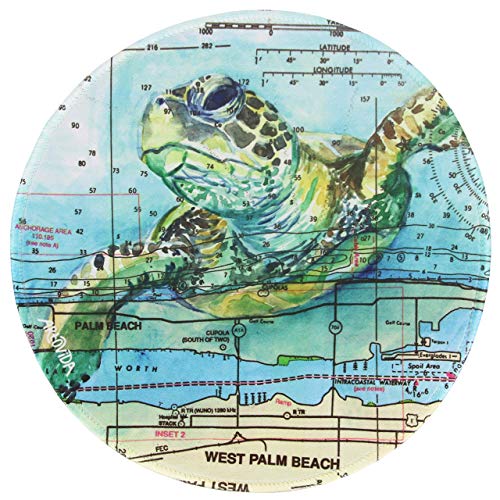 ARTOVIDA Artists Collective Round Mouse Pad | Non-Slip Rubber Base Neoprene Mousepad for Office Computer and Gaming - Designed by Carly Mejeur (USA) Loggerhead Sea Turtle - Mouse