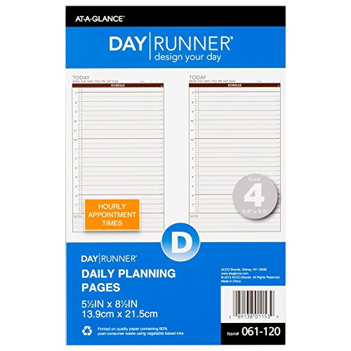ACCO (School) Day Runner Today Daily Undated Calendar Pages, 5-1/2" x 8-1/2", Size 4 (061-120)