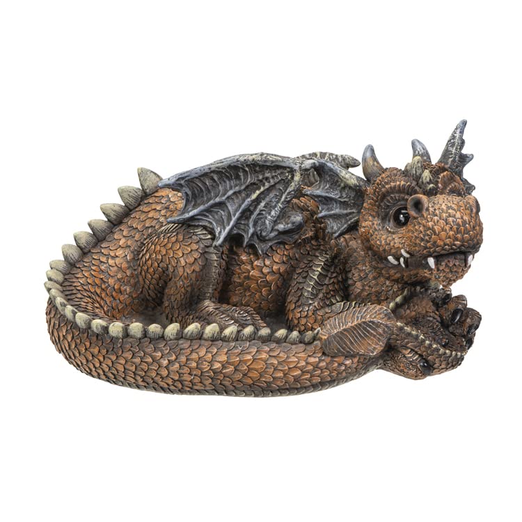 Pacific Trading Giftware Dragon Planter Pot, 10.83-inch Length, Resin, Garden Decoration