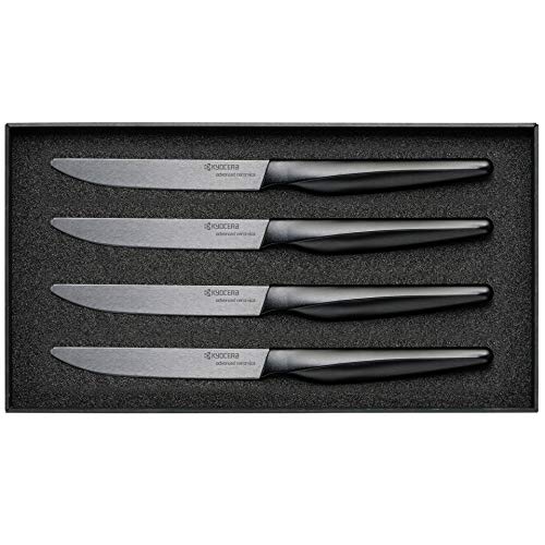 Kyocera SK Steak Knives, 4 Piece, Black
