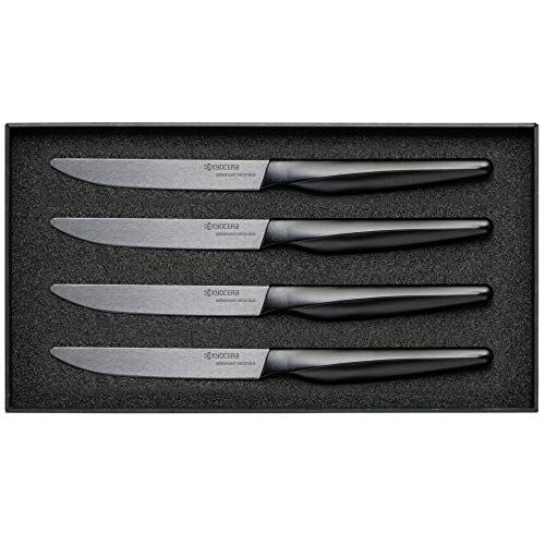 Kyocera SK Steak Knives, 4 Piece, Black
