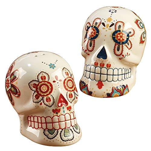 Certified International Salt and Pepper Shaker Set La Vida Skull Design