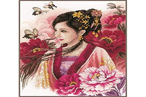 Vervaco Lanarte Counted Cross Stitch kit Asian Lady in Pink