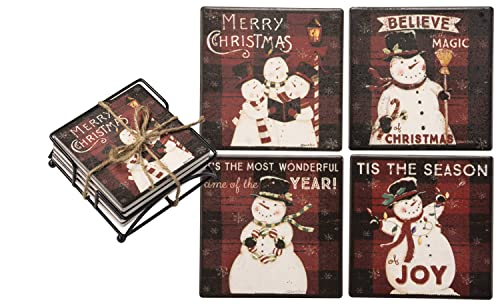 Primitives By Kathy Stone 4 Inches Square Christmas Coaster Set Home Decor
