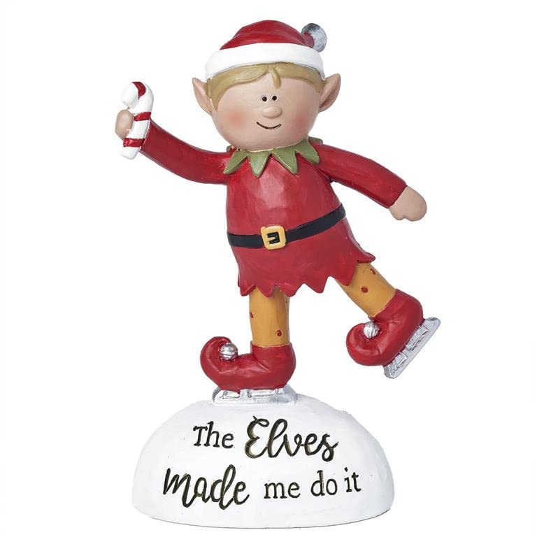 Blossom Bucket Ice-Skating Elf with Candy Cane