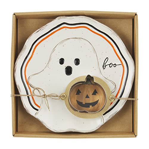 Mud Pie Stoneware Halloween Cookie Plate and Cutter Set