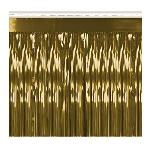 Beistle 2-Ply FR Metallic Fringe Drape (gold) Party Accessory  (1 count)