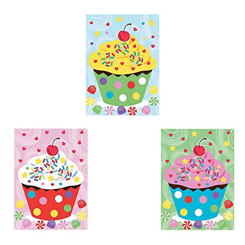 Fun Express - Make A Cupcake Sticker Scene - Stationery - Stickers - Make - A - Scene (Sm) - 12 Pieces
