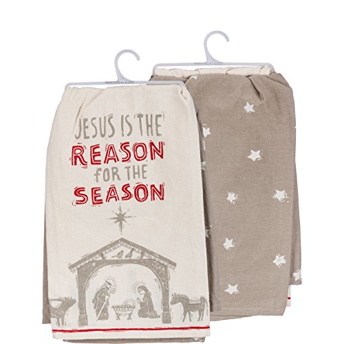 Primitives By Kathy 28 Inches Square Cotton Dish - Jesus Reason Towel Set