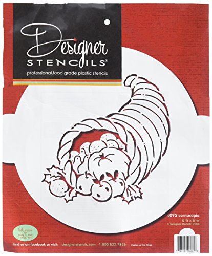 Designer Stencils Cornucopia Cake Stencil, Beige/semi-transparent