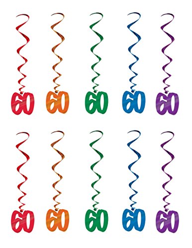 Beistle 60 Whirls, 36", Multicolored