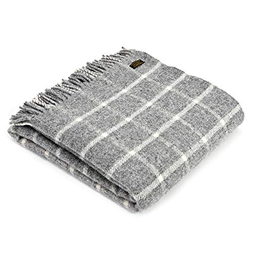 Birchwood Trading Co. Tweedmill Traditional Tartan Throw - Grey Chequered