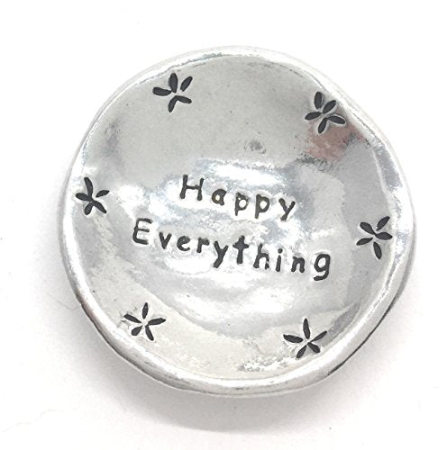 Basic Spirit Happy Everything Small Pewter Trinket Bowl Dish Jewelry in Gift Box